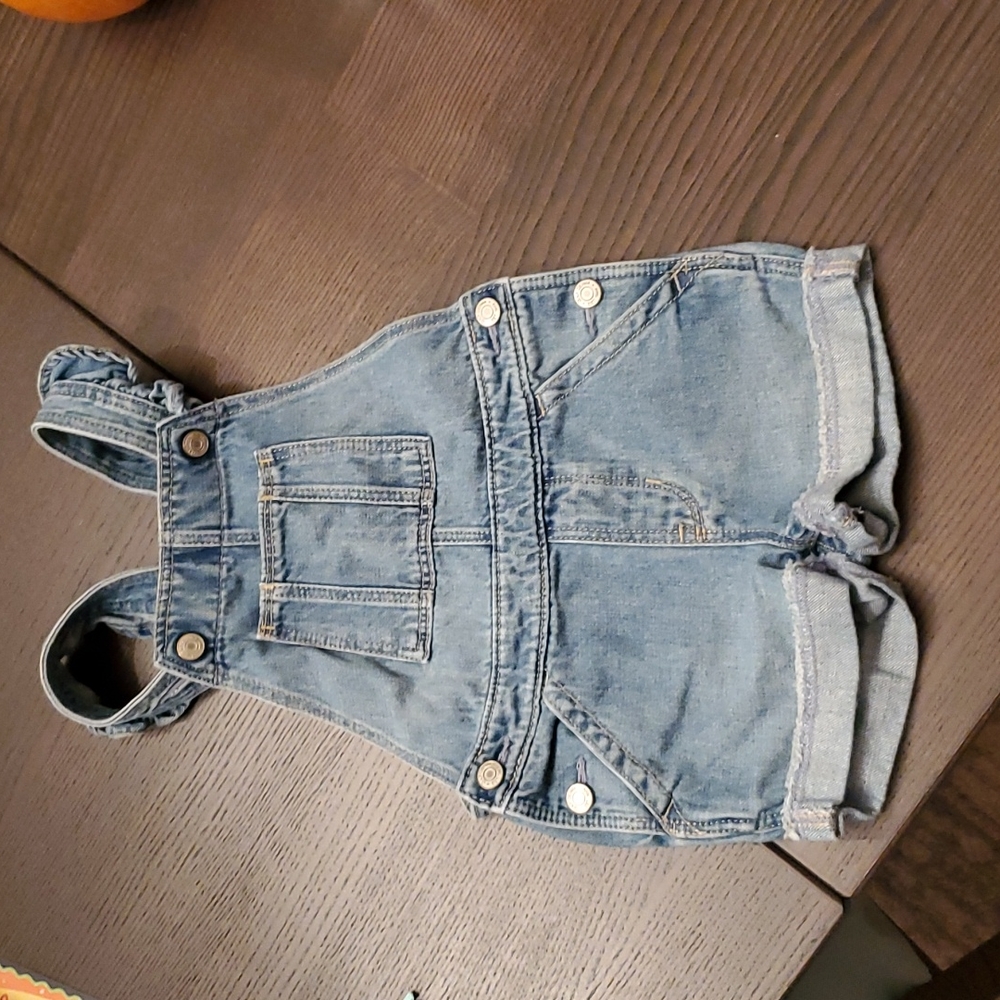 Gap Denim Overall Shorts with button closure